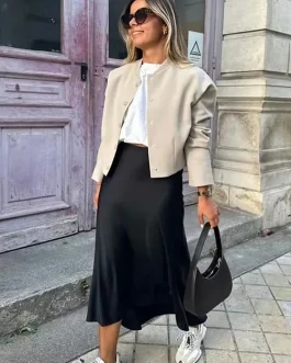 Spódnica satynowa TRAF Woman 2024