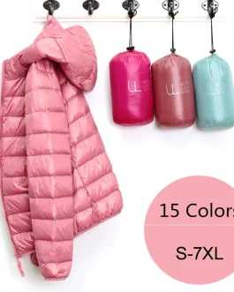 Kurtka puchowa dla kobiet 5XL-7XL, w 15 kolorach, sezon 2025.