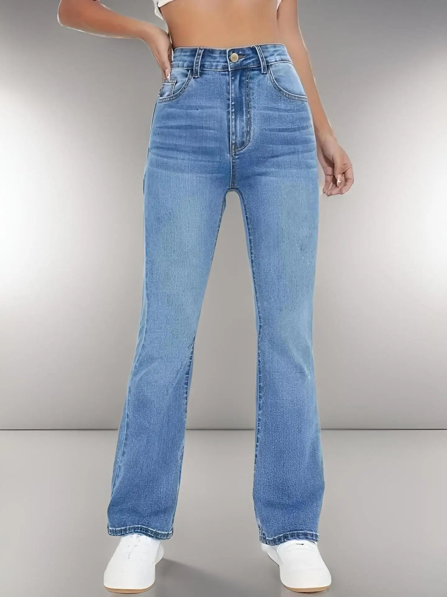 New-women-s-hot-jeans-slimming-European-and-American-style-casual-versatile-high-waist-washed-Denim-1