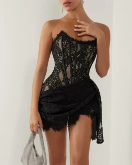 Sukienka Koronkowa Talenza Women’s Wieczorowa Wysoki Stan